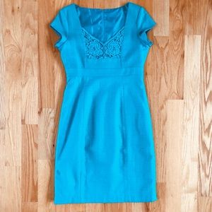 Custom Design Teal Linen Tea Dress